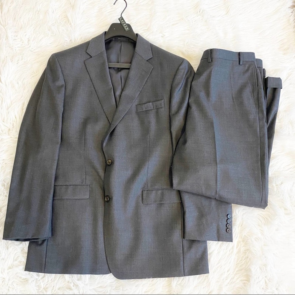 Lauren Ralph Lauren 100% Wool Gray Men’s Full Suit Jacket & Pants